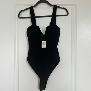 NWT free people black bodysuit small